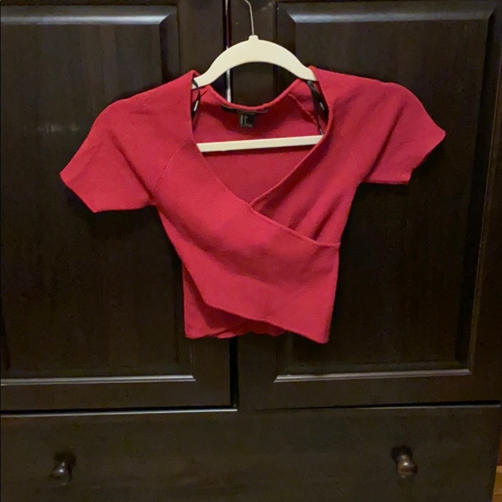 Red Criss-Crossed Top